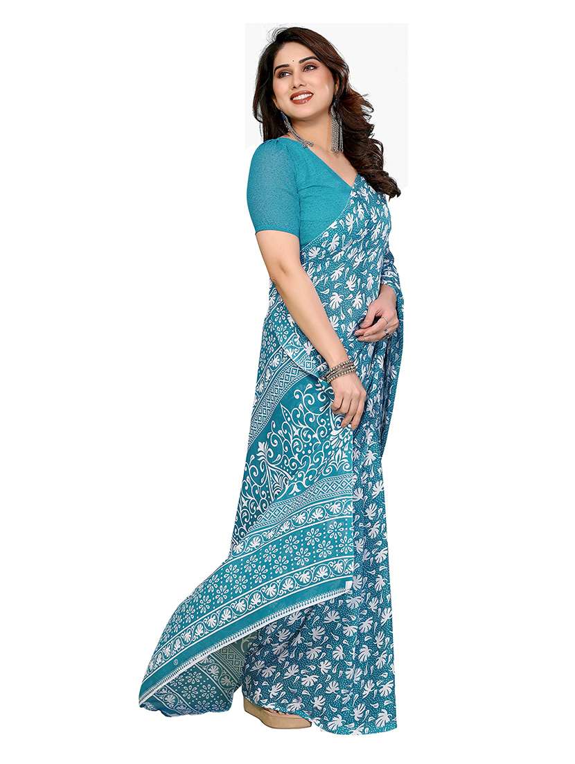 women printed casual wear saree with blouse - 22265407 -  Standard Image - 1