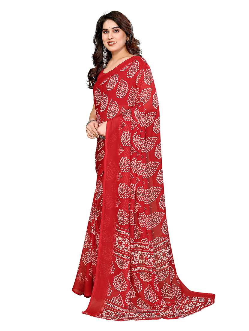 women printed casual wear saree with blouse - 22265421 -  Standard Image - 1