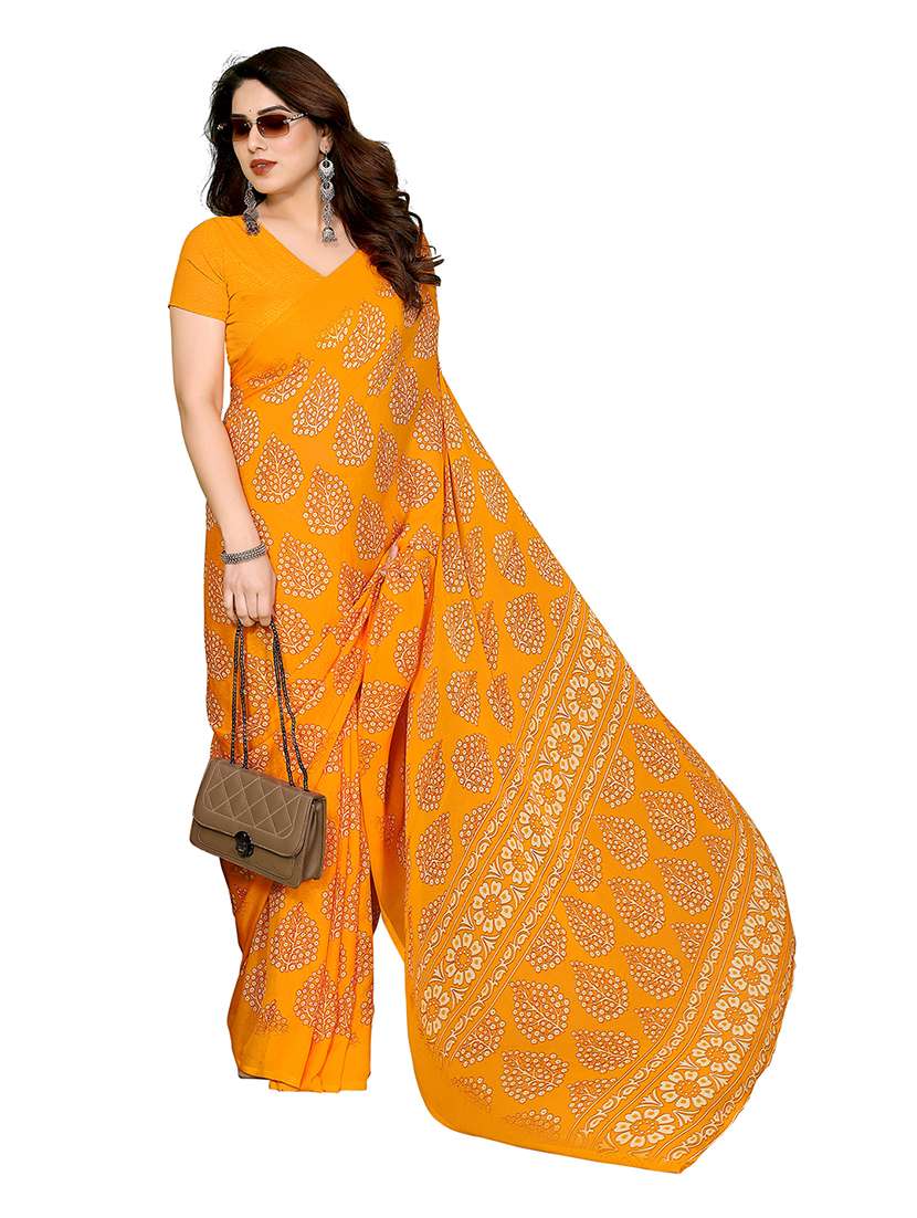 women printed casual wear saree with blouse - 22265422 -  Standard Image - 1