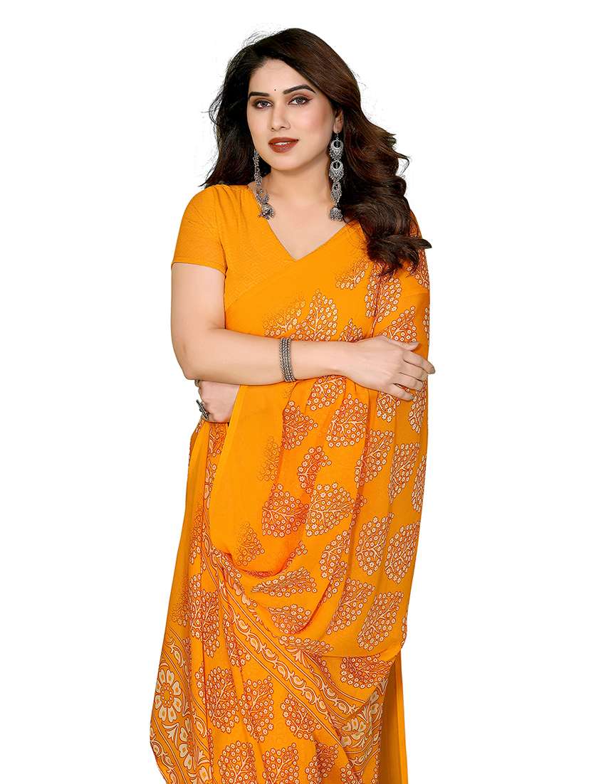 women printed casual wear saree with blouse - 22265422 -  Standard Image - 4