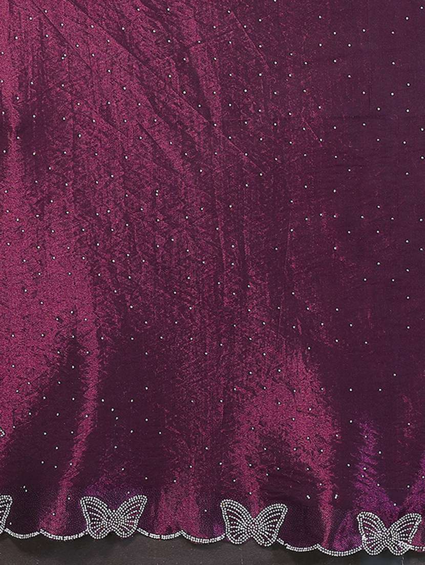 women solid with work embellished saree with blouse - 22265426 -  Standard Image - 4