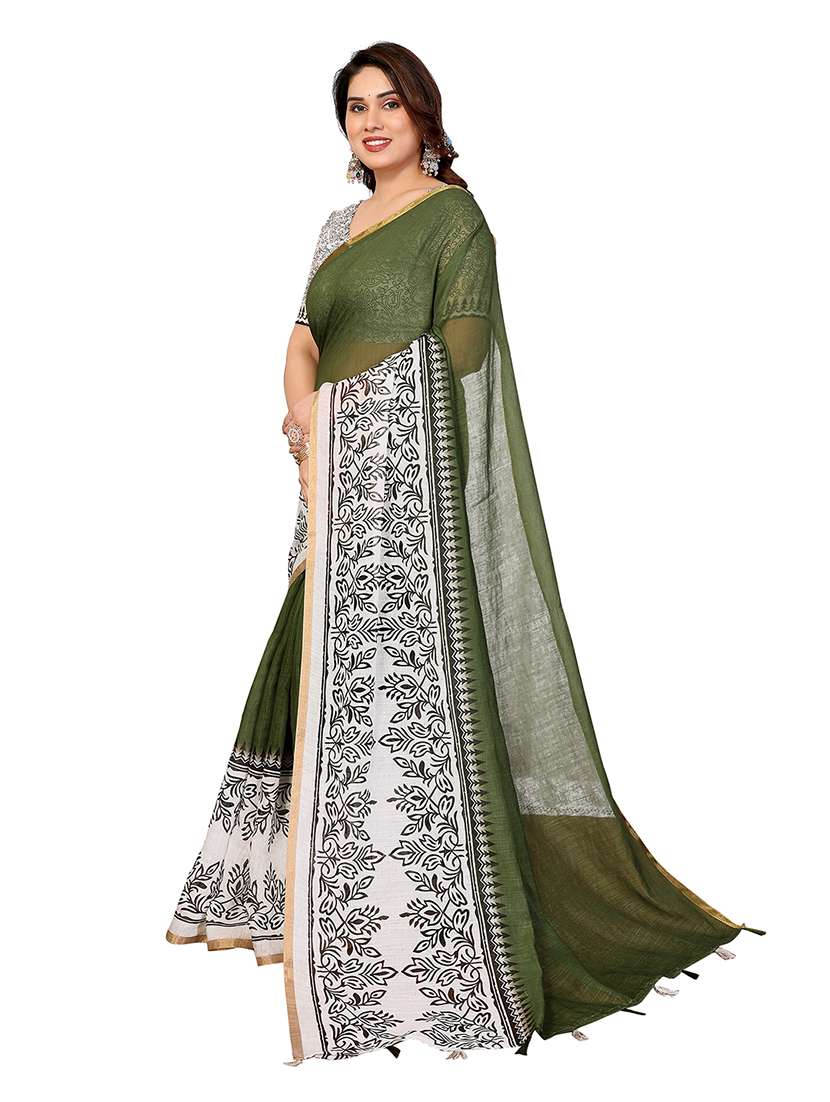 women printed casual wear saree with blouse - 22265441 -  Standard Image - 1