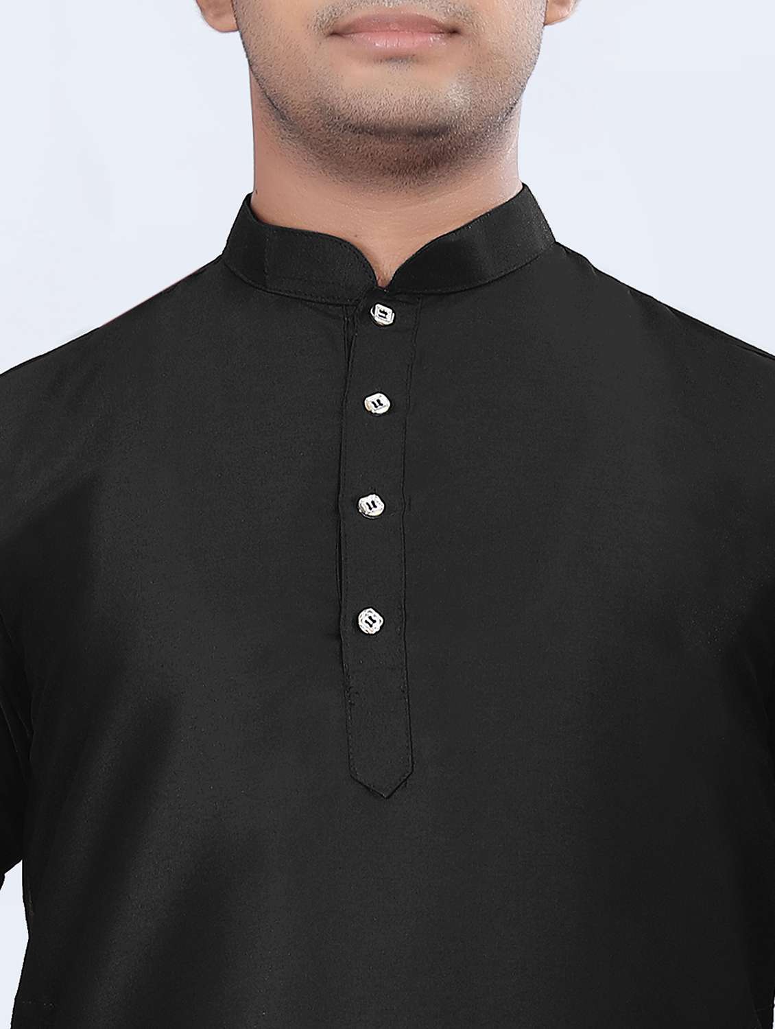 men solid mandarin neck long kurta - 22265467 -  Standard Image - 4