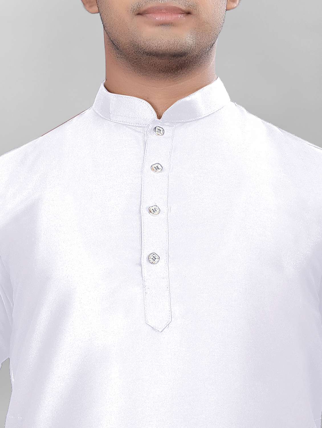 men solid mandarin neck long kurta - 22265469 -  Standard Image - 4