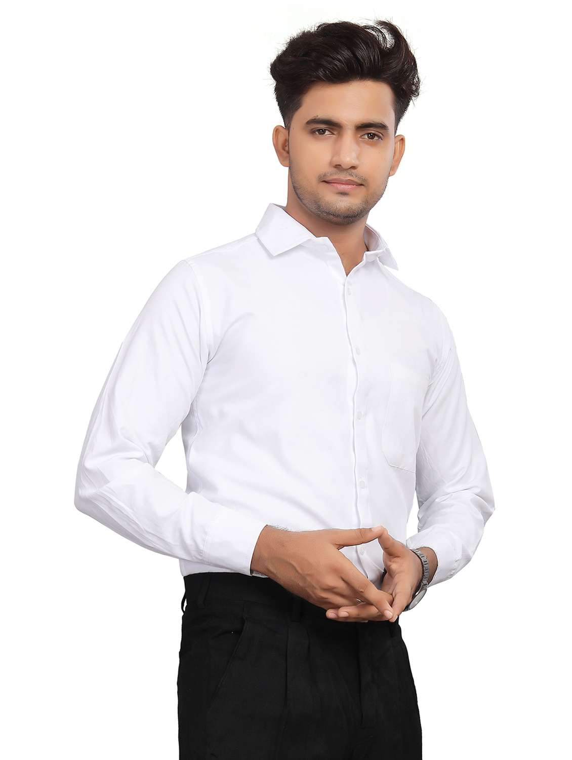 men solid long sleeve regualr fit formal shirt - 22265496 -  Standard Image - 1