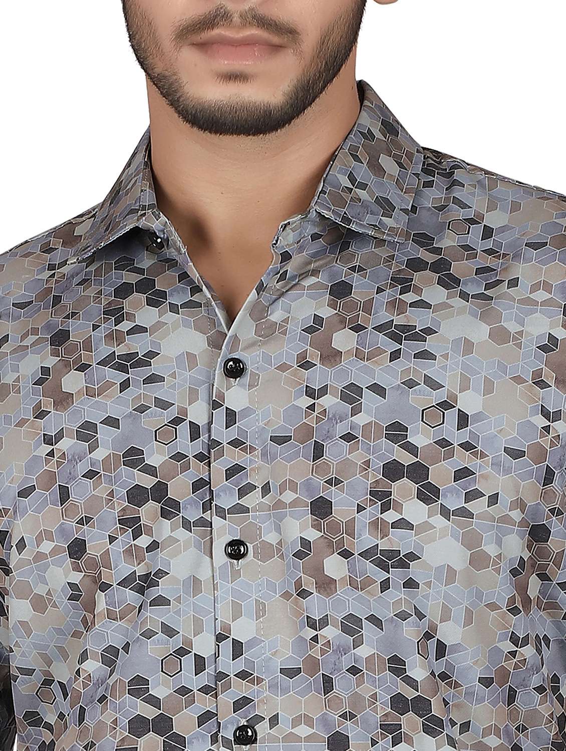 men printed short sleeve regualr fit casual shirt - 22265497 -  Standard Image - 4
