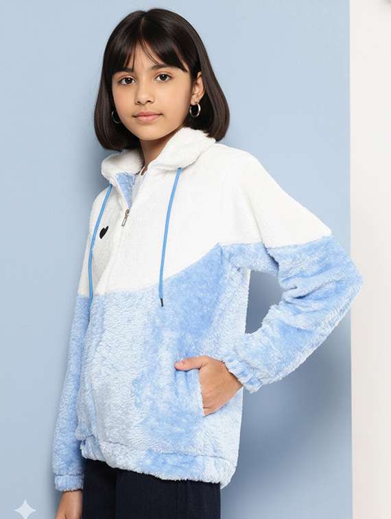 girls color blocked long sleeve jacket - 22265703 -  Standard Image - 1