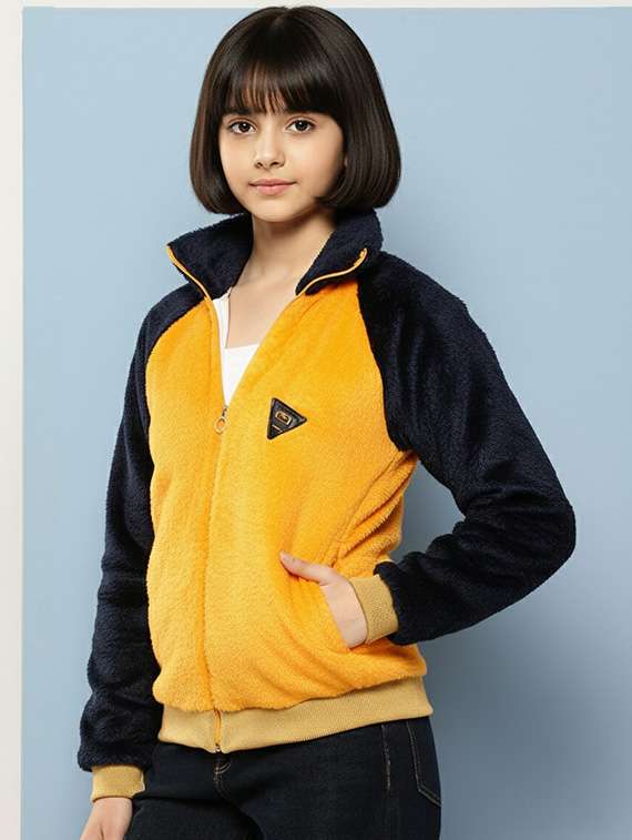 girls color blocked long sleeve jacket - 22265707 -  Standard Image - 1