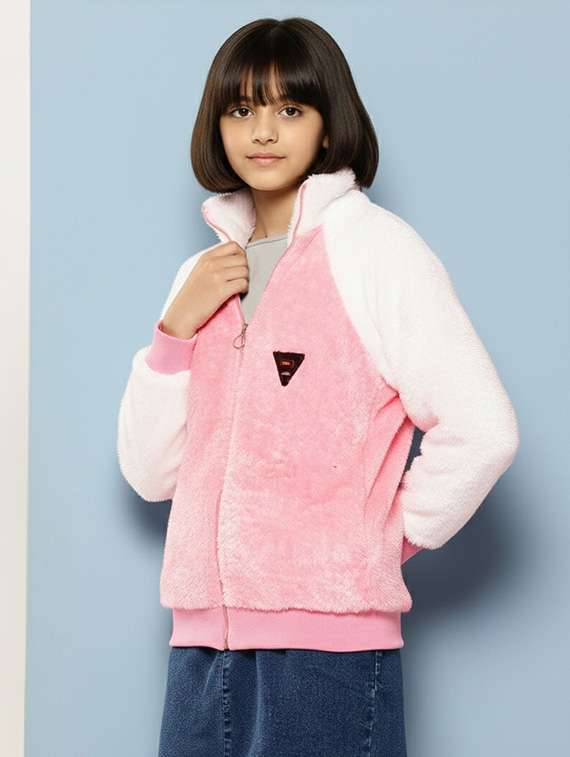 girls color blocked long sleeve jacket - 22265710 -  Standard Image - 1
