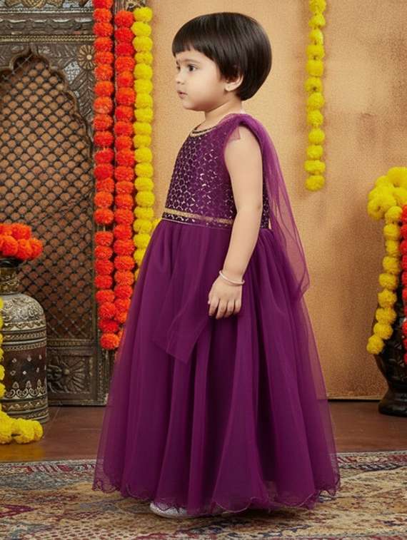 girls embroidered lehenga choli with dupatta set - 22265726 -  Standard Image - 1