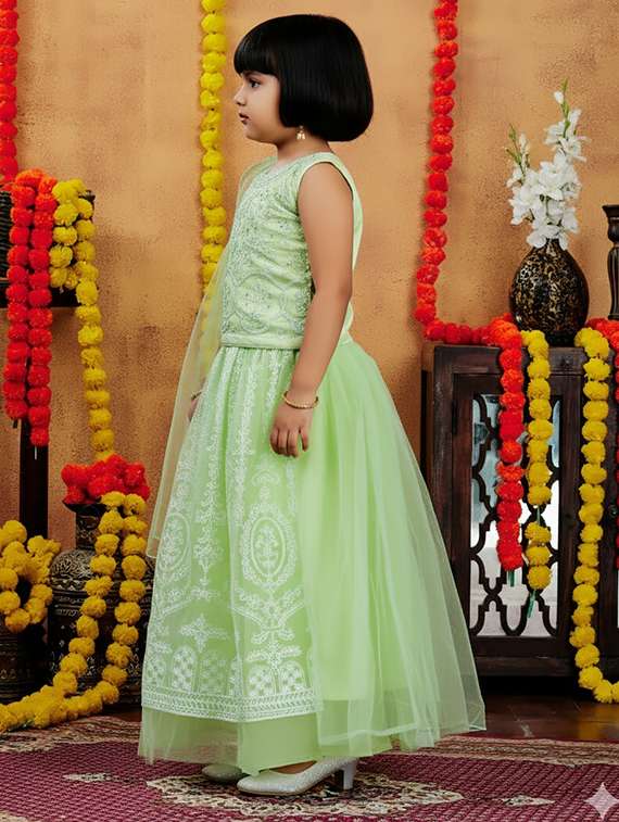 girls embroidered lehenga choli with dupatta set - 22265734 -  Standard Image - 1