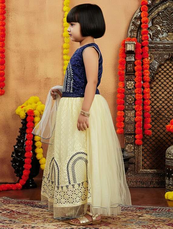 girls embroidered lehenga choli with dupatta set - 22265736 -  Standard Image - 1