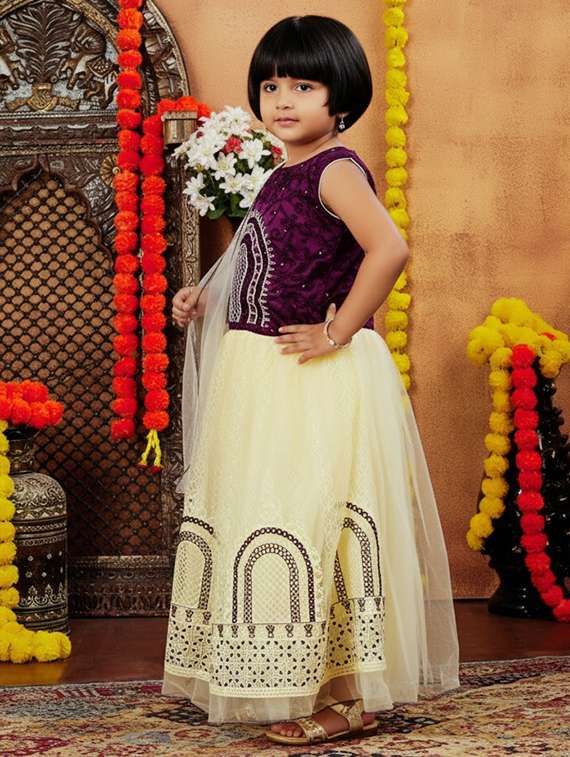 girls embroidered lehenga choli with dupatta set - 22265737 -  Standard Image - 1