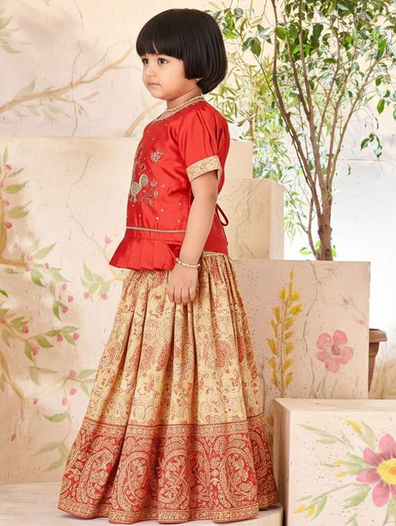 girls embroidered lehenga and choli set - 22265739 -  Standard Image - 1