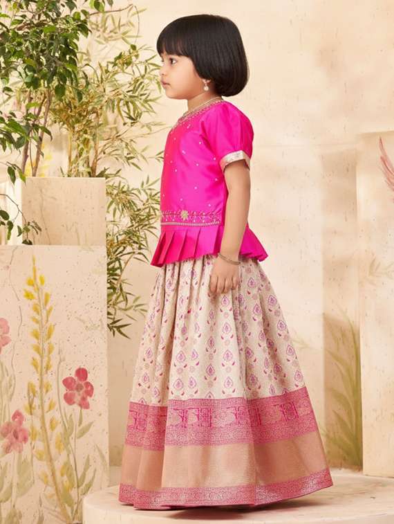 Girls Embroidered Lehenga And Choli Set - 22265741 -  Standard Image - 1
