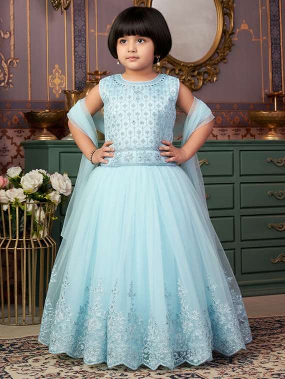 girls embroidered lehenga choli with dupatta set