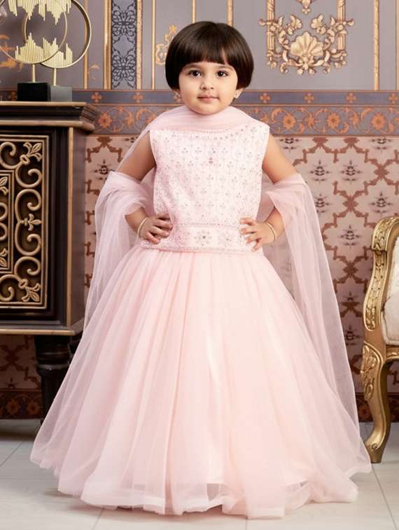 girls embroidered lehenga choli with dupatta set