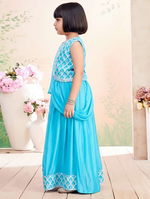 girls embroidered lehenga choli with dupatta set - 22265747 -  Standard Image - 1