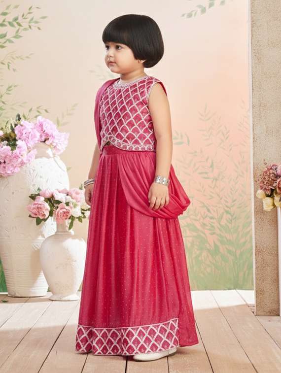 girls embroidered lehenga and choli set - 22265749 -  Standard Image - 1