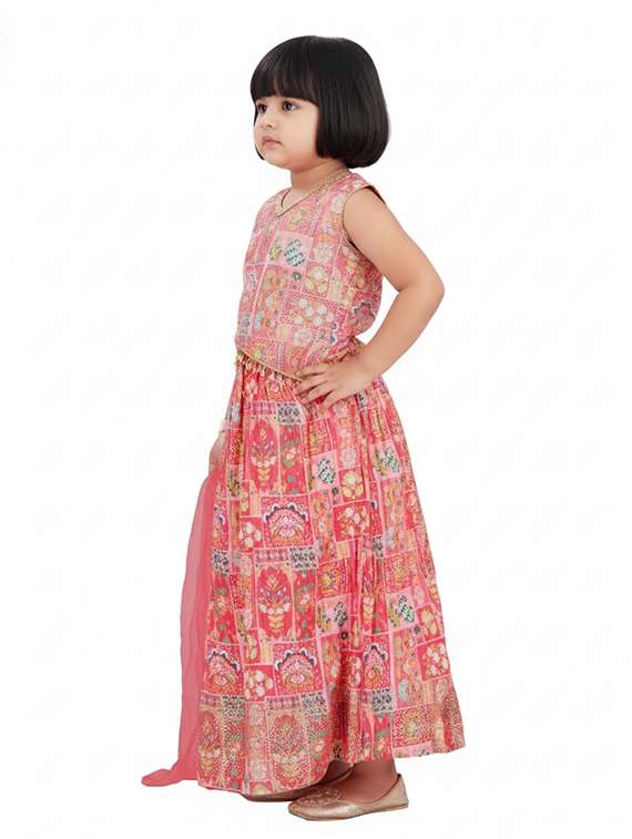 girls printed lehenga choli with dupatta set - 22265765 -  Standard Image - 1