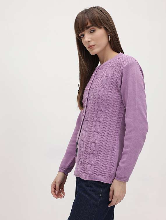 women self designed long sleeve cardigan - 22265793 -  Standard Image - 1