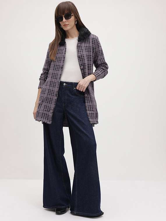 women self designed long sleeve cardigan - 22265794 -  Standard Image - 4