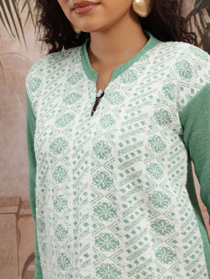 women self design long sleeve kurta pant set - 22265804 -  Standard Image - 4