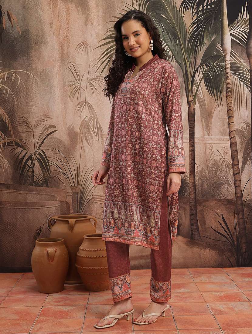 women printed long sleeve kurta pant with dupatta set - 22265807 -  Standard Image - 1