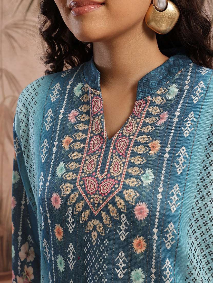 women printed long sleeve kurta pant with dupatta set - 22265808 -  Standard Image - 4