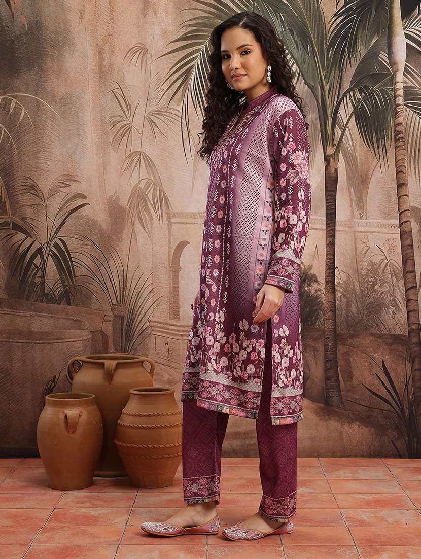 women printed long sleeve kurta pant with dupatta set - 22265809 -  Standard Image - 1
