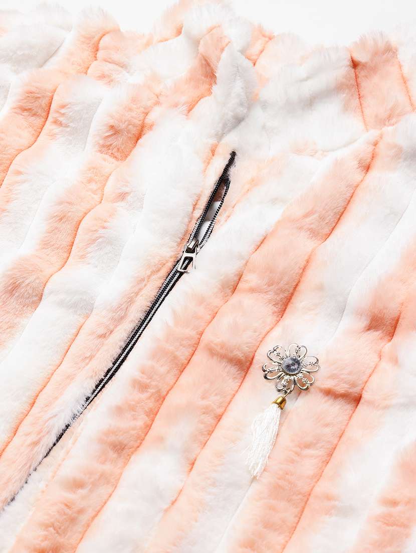 women printed long sleeve fur jacket - 22265823 -  Standard Image - 4