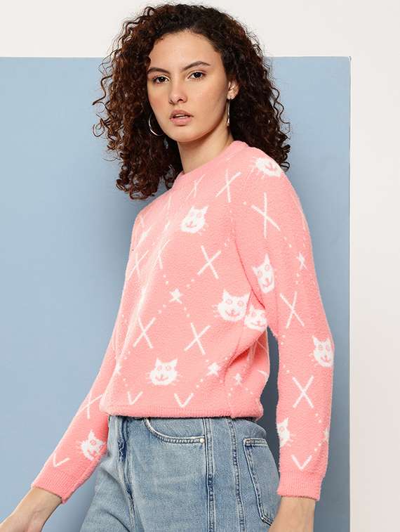 women self designed long sleeve pullover - 22265826 -  Standard Image - 1