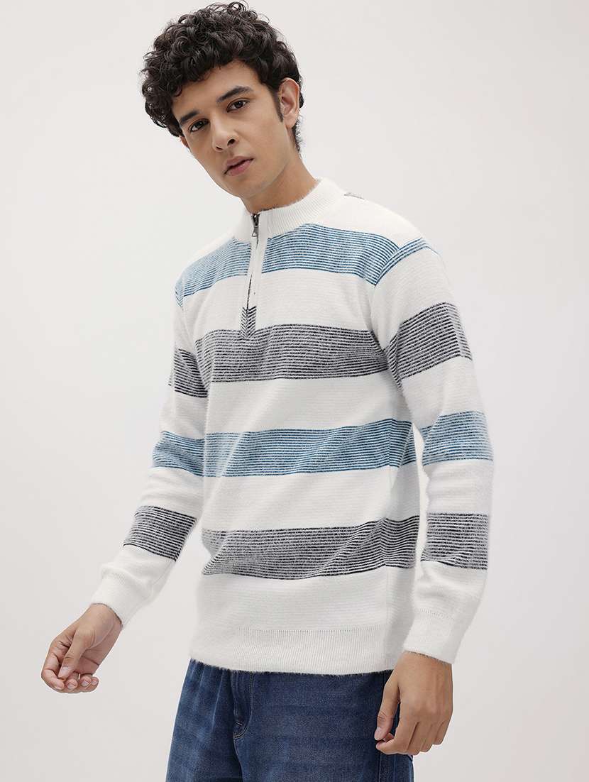 men color block long sleeve regular fit pullover - 22265828 -  Standard Image - 1