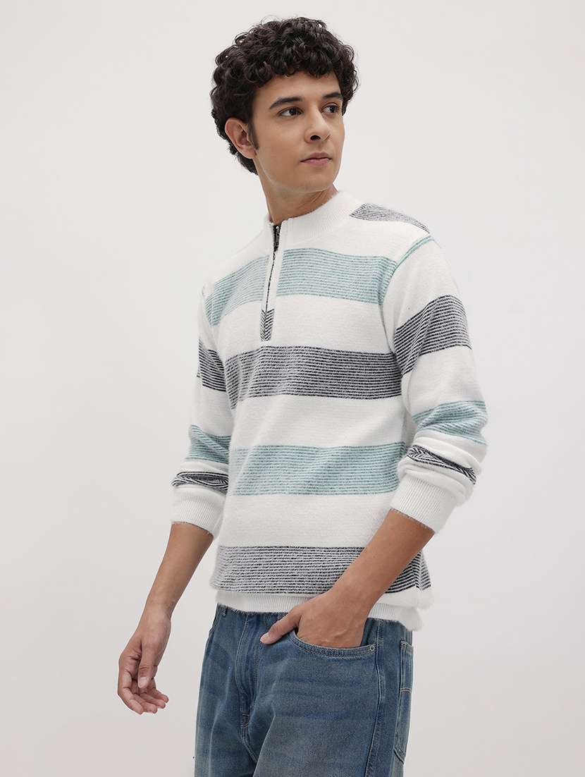 men color block long sleeve regular fit pullover - 22265830 -  Standard Image - 1