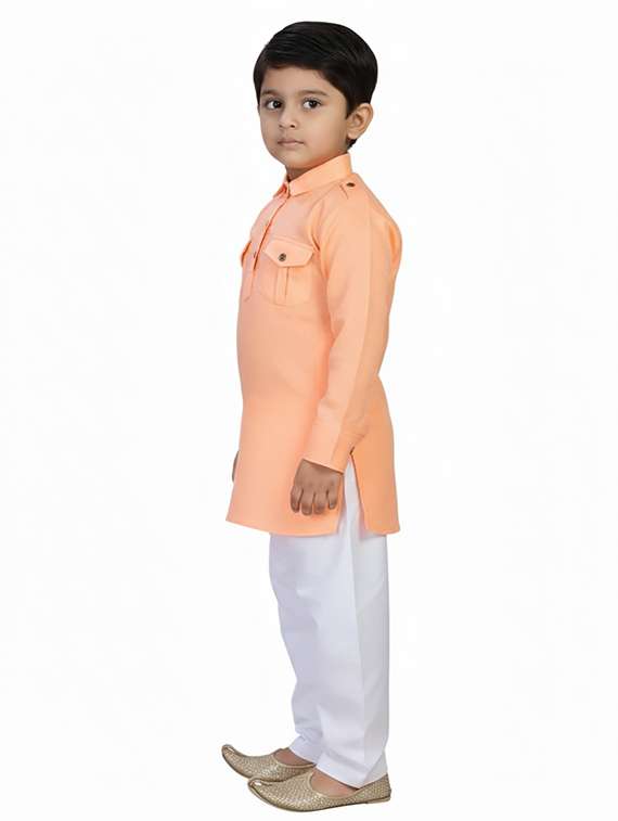 boys solid long sleeve pathani kurta - 22265836 -  Standard Image - 1