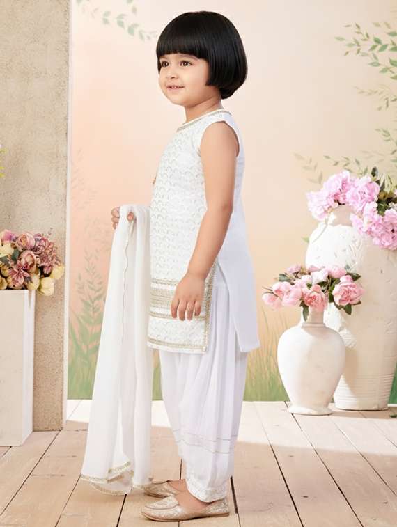 girls embroidered kurta and salwar set with dupatta - 22265843 -  Standard Image - 1