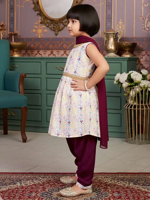 girls kurta and salwar set with dupatta - 22265853 -  Standard Image - 1