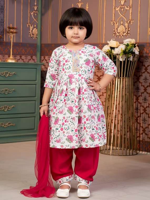 girls kurta and salwar set with dupatta