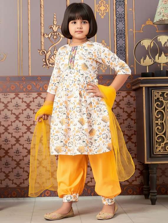 girls kurta and salwar set with dupatta