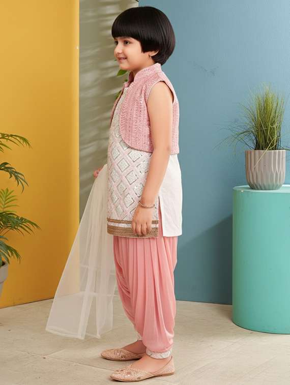 girls embroidered kurta and salwar set with dupatta - 22265861 -  Standard Image - 1