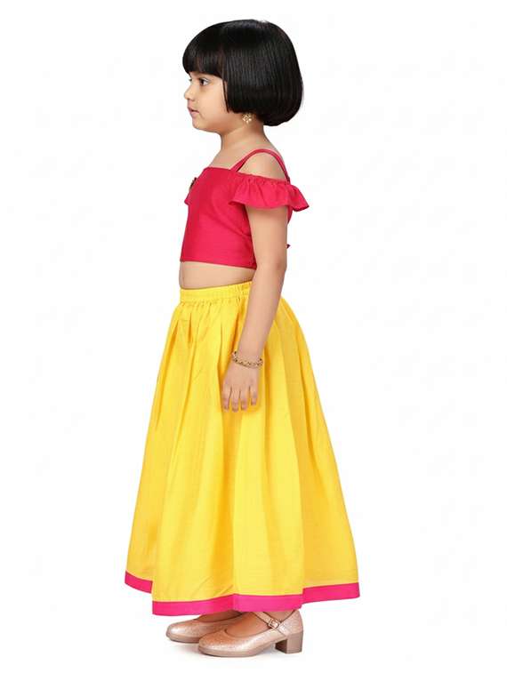 girls solid lehenga and choli set - 22265871 -  Standard Image - 1