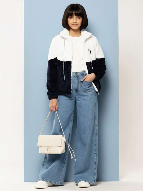 girls color blocked long sleeve jacket - 22265881 -  Standard Image - 4