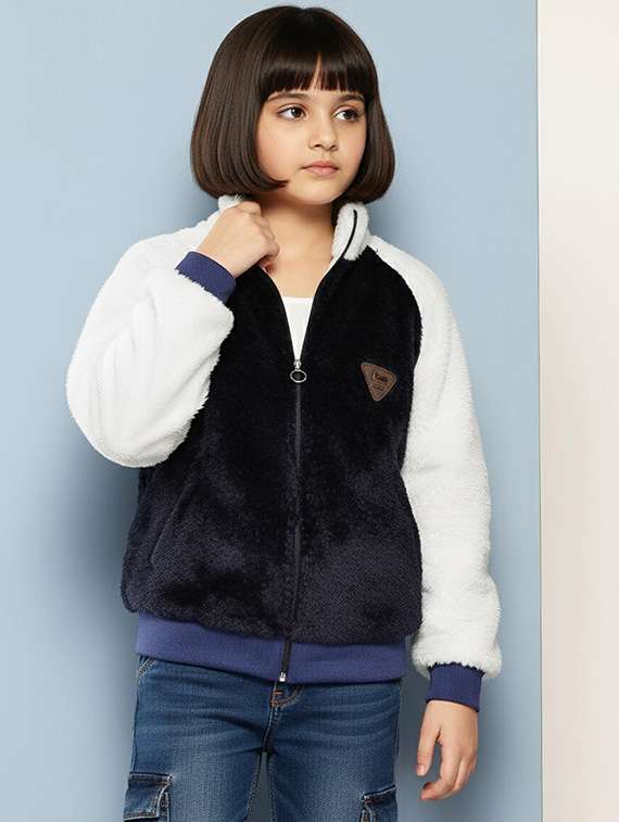 girls color blocked long sleeve jacket - 22265883 -  Standard Image - 1