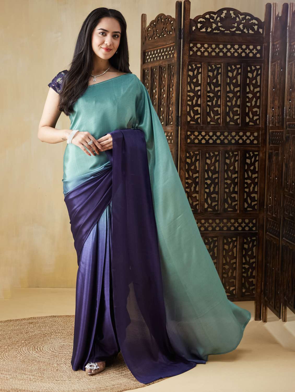 women ombre ready to wear saree with blouse