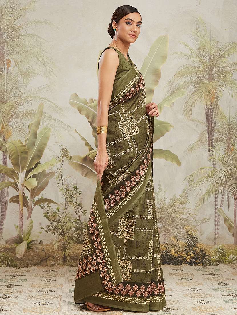 women printed casual wear saree with blouse - 22265912 -  Standard Image - 1