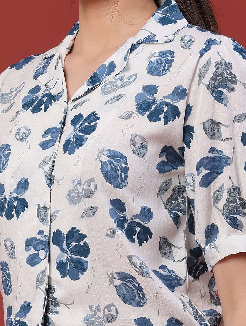 women blue cotton regular shirt - 22266104 -  Standard Image - 1