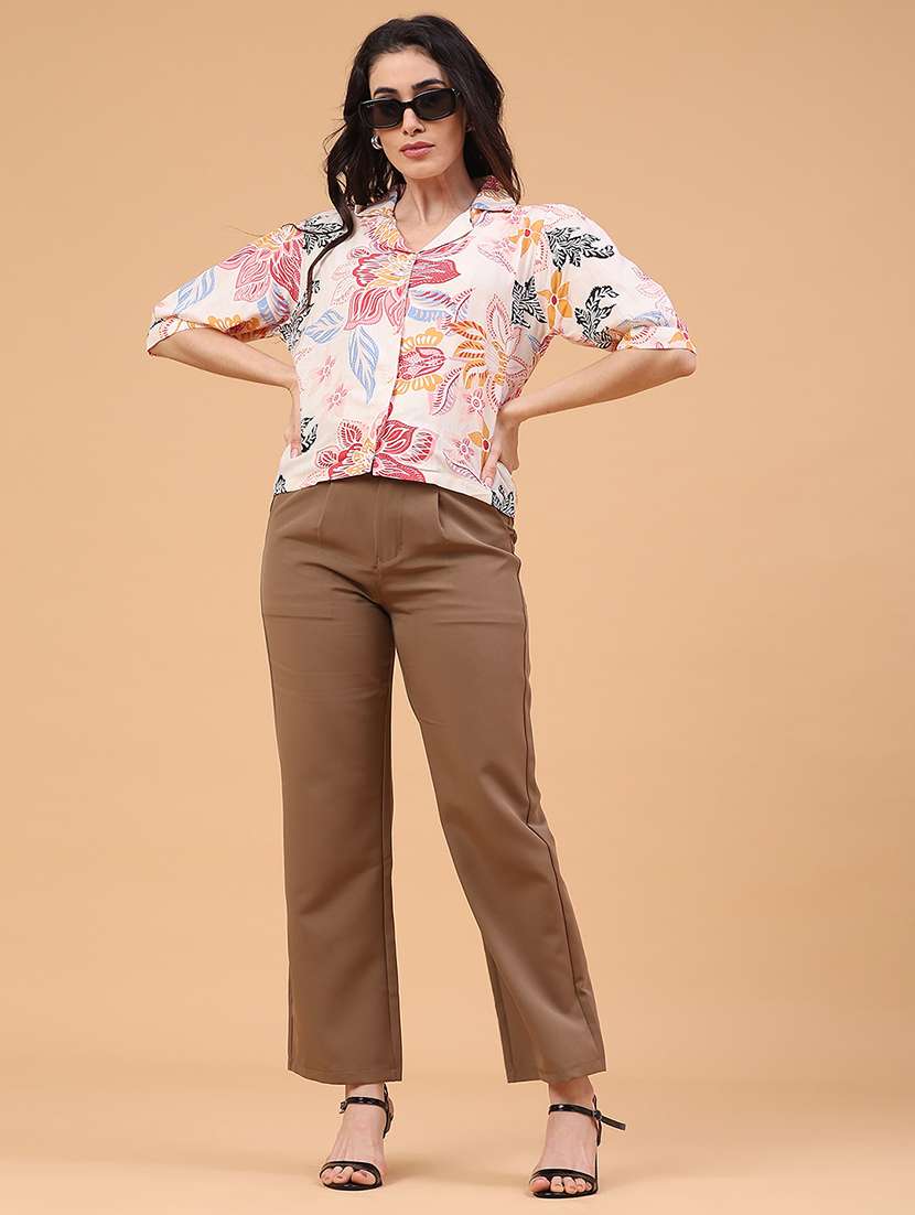 women floral print short sleeve shirt - 22266106 -  Standard Image - 4