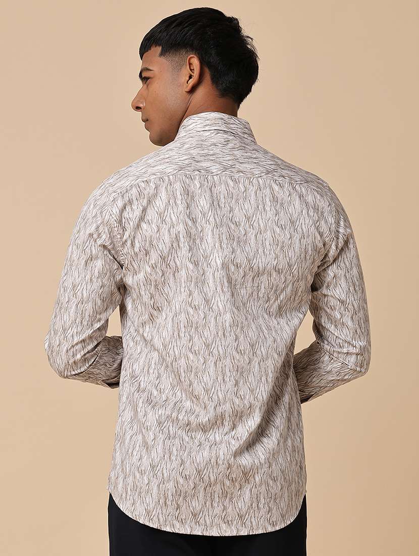 men printed long sleeve regular fit casual shirt - 22266238 -  Standard Image - 4