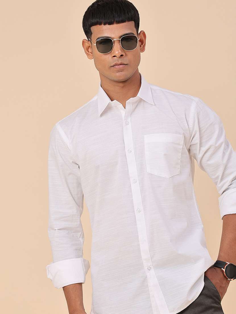 men solid long sleeve regular fit casual shirt