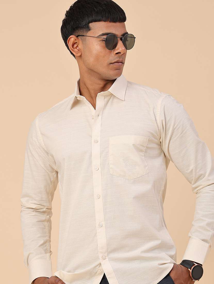 men solid long sleeve regular fit casual shirt